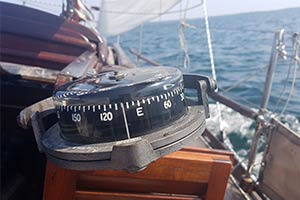 Kompass auf meinem Segelboot